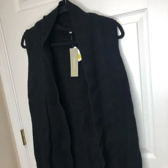 NWT Joan Vass wool blend black sweater vest, size large - Picture 3 of 12